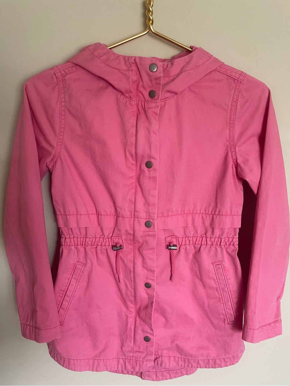 Girls Pink Hooded Anorak Jacket